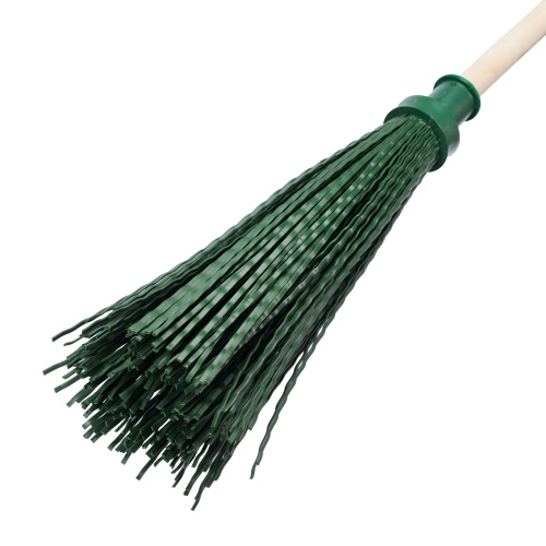Метла полипропиленовая, 140 х 310 х 1550 мм, круглая, с ободом, деревянный черенок, Сибртех фото 3