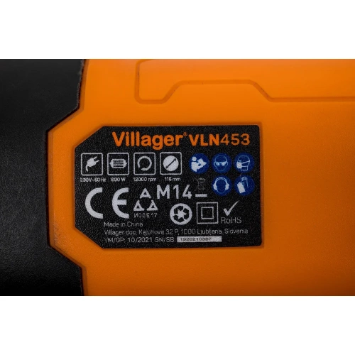 Электрическая угловая шлифовальная машинка Villager VLN453 051119 фото 9