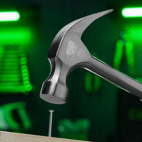 Молоток-гвоздодер, металлическая трубчатая обрезиненная рукоятка, вес 450 г, боек 27 мм Сибртех фото 8