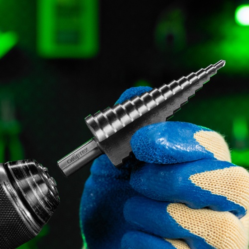 Сверло ступенчатое по металлу, 4-6-8-10-12-14-16-18-20-22-24-26-28-30-32 мм, 4241 Сибртех фото 7 Сверло ступенчатое по металлу, 4-6-8-10-12-14-16-18-20-22-24-26-28-30-32 мм, 4241 Сибртех фото 7