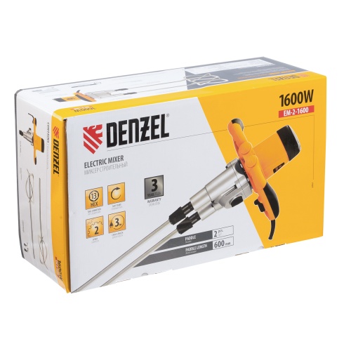 Миксер строительный EM-2-1600, 1600 Вт, 200-480/250-680 об/мин Denzel фото 14