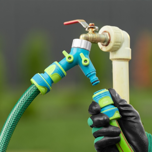 Разветвитель двухканальный с внутренней резьбой 3/4-1, с переключателем Palisad Luxe фото 9