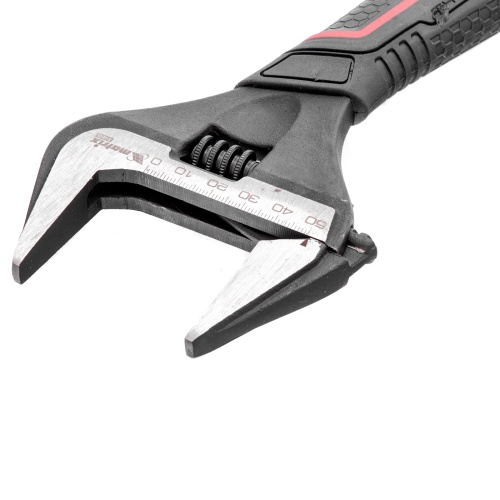 Ключ разводной, тонкие губки, фосфатированный, двухкомпонентная рукоятка, 200 мм, PRO Matrix фото 2