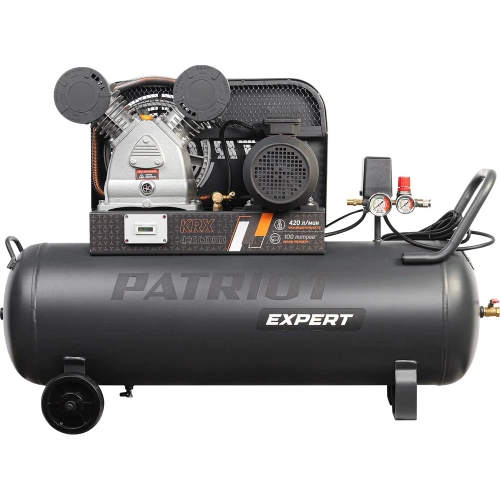Компрессор Patriot KRX 420 L100 D, поршневой, ременной, масляный, 420 л/мин, 100 л, 10 бар, 2.2 кВт, 400 В 545302320