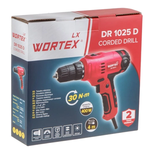 Дрель-шуруповерт WORTEX LX DR 1025 D в коробке, 400 Вт, 30 Нм, 2 скорости, БЗП 0.8-10 мм, шнур 4 м 1335878 фото 8 Дрель-шуруповерт WORTEX LX DR 1025 D в коробке, 400 Вт, 30 Нм, 2 скорости, БЗП 0.8-10 мм, шнур 4 м 1335878 фото 8