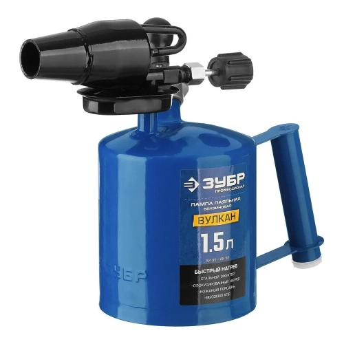Профессиональная паяльная лампа ВУЛКАН со стальным эжектором Зубр  1,5 л 40652-1.5_z02 фото 3