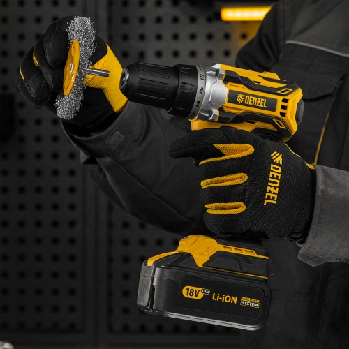 Щетка для дрели 100 мм, Плоская, со шпилькой, нержавеющая витая проволока Denzel фото 7 Щетка для дрели 100 мм, Плоская, со шпилькой, нержавеющая витая проволока Denzel фото 7