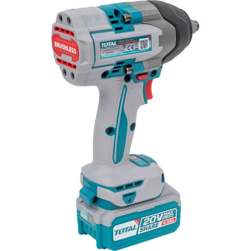 Аккумуляторный ударный гайковерт TOTAL 1/2” 850Нм  TIWLI2085 фото 5