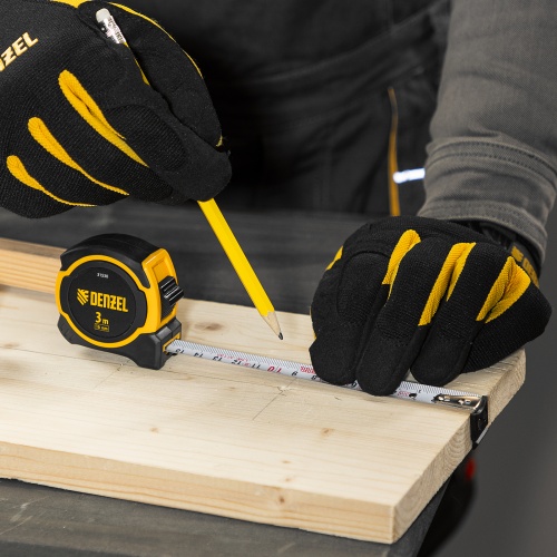 Рулетка 3м х 16мм, двухкомп. корпус, магнитный обрезиненный зацеп Denzel фото 9