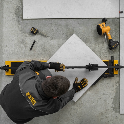 Плиткорез рельсовый 1200х16мм, каретка на подш., стальная станина, усил. рукоятка-пенал Denzel фото 18