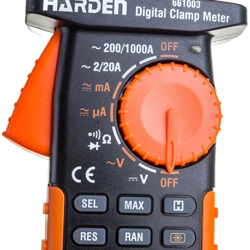 Цифровой мультиметр с токовыми клещами Harden охват губок 65 мм 661003 фото 5