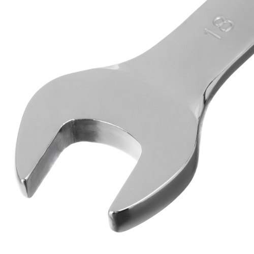 Ключ комбинированный трещоточный, 18 мм, CrV, зеркальный хром Matrix Professional фото 3