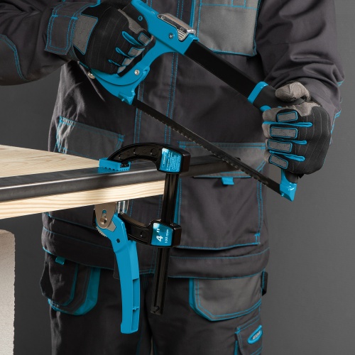 Струбцина реечная быстрозажимная 4, металлический корпус, рычажный храповой механизм, 100 мм Gross фото 7