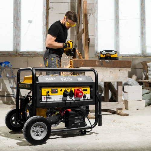 Генератор бензиновый PS 80 E-3, 6.6 кВт, 400 В, 25 л, электростартер Denzel фото 28