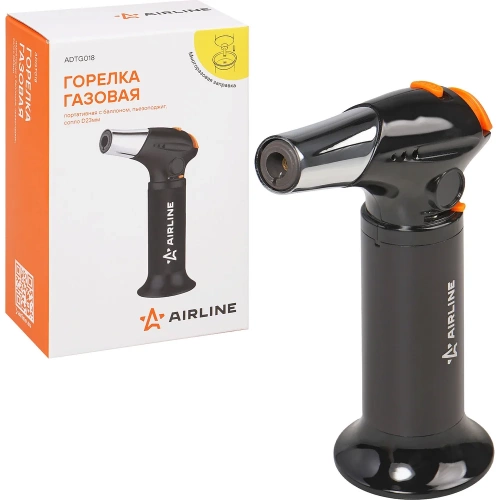 Горелка газовая портативная с баллоном Airline пьезоподжиг, сопло D23мм ADTG018