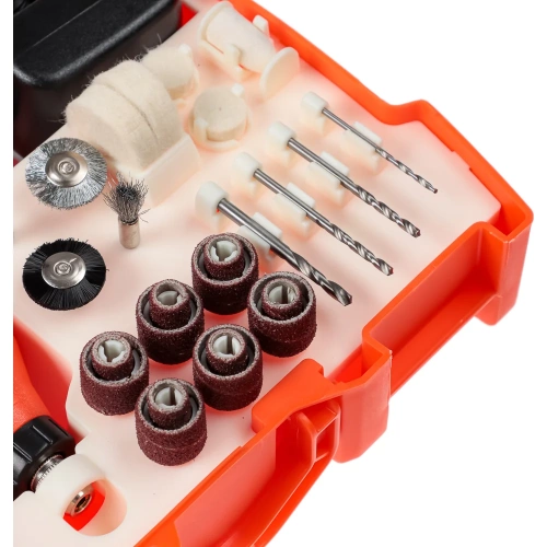 Мини дрель ЕРМАК сетевой гравер, 12В, 15000 об/мин, с набором насадок (160 шт.) 693-023 фото 8