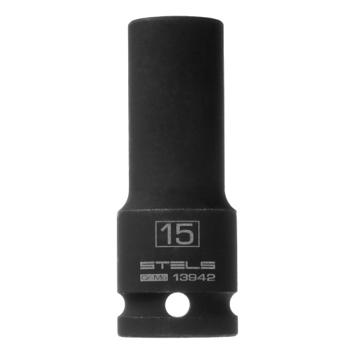 Головка ударная удлиненная шестигранная, 15 мм, 1/2, CrMo Stels фото 3