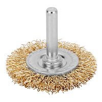 Щетка для дрели, 50 мм, плоская со шпилькой, латунированная витая проволока Matrix