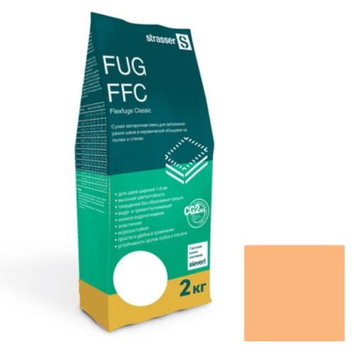 Сухая затирочная смесь Strasser для узких швов 1-6 мм персиковая 2 кг