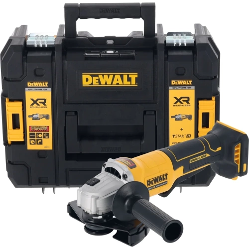 Аккумуляторная угловая шлифмашина DEWALT DCG408NT, 18 В, 125 мм, 9000 об/мин, без АКБ и ЗУ, в кейсе TSTAK () DCG408NT-XJ