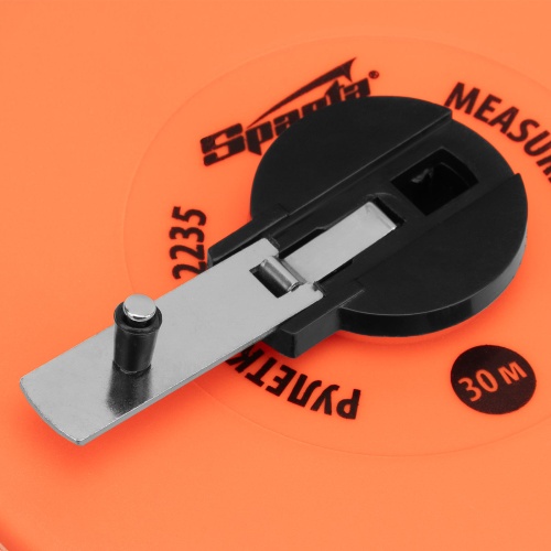Рулетка геодезическая, 30 м х 12,5 мм, лента ПВХ, закрытый круглый корпус Sparta фото 5