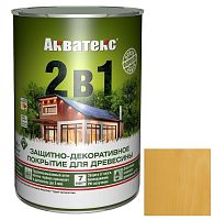 Покрытие алкидное защитно-декоративное для древесины Акватекс 2 в 1 полуматовое Сосна 0,8 л