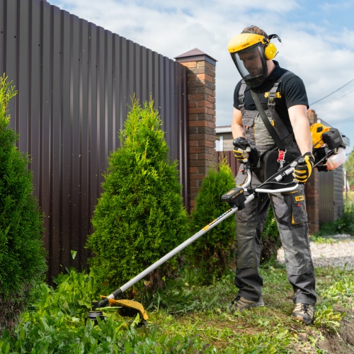 Триммер бензиновый DT-52E, 52 см3, неразъемная штанга, электростартер, состоит из 2 частей Denzel фото 28