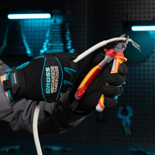 Бокорезы, диэлектрические рукоятки, до 1000 В, трехкомпонентные рукоятки, 180 мм Gross фото 9