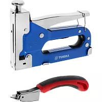 Мебельный степлер в кейсе  ТУНДРА типы скоб 140/28/300, 4 - 14 мм + скобоудалитель, скобы 1550270