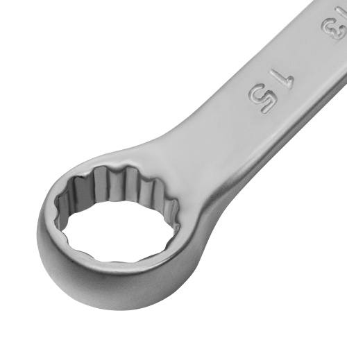 Ключ комбинированный, 15 мм, CrV, матовый хром Matrix фото 4