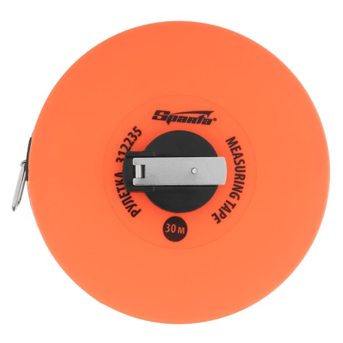 Рулетка геодезическая, 30 м х 12,5 мм, лента ПВХ, закрытый круглый корпус Sparta фото 2
