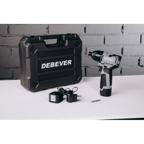 Шуруповерт аккумуляторный Debever бесщеточный, шестигранник, 140Nm, 12В; в компл. АКБ 1,5 а/ч; з/у 0,4 а/ч DBE-7361CKIT фото 3