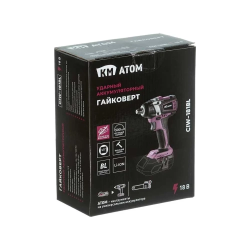 Гайковерт ударный аккумуляторный КМ АТОМ 18 В без АКБ и ЗУ СIW-181BL фото 9