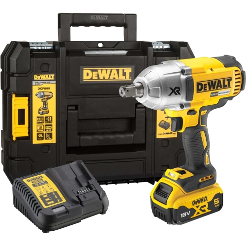 Аккумуляторный гайковерт Dewalt DCF899P1, 18 В, 950 Нм, 2400 уд/мин, с АКБ 5 Ач и ЗУ, в кейсе TSTAK DCF899P1-QW Аккумуляторный гайковерт Dewalt DCF899P1, 18 В, 950 Нм, 2400 уд/мин, с АКБ 5 Ач и ЗУ, в кейсе TSTAK DCF899P1-QW