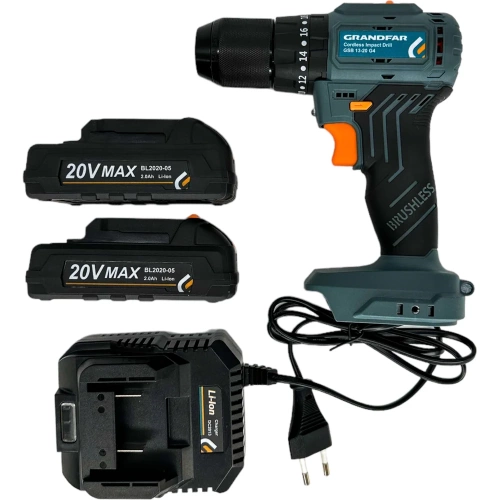 Аккумуляторный ударный шуруповерт GRANDFAR GSB 13-20G4 фото 4