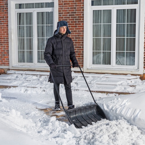 Движок для уборки снега пластиковый, 690х470х1420 мм, стальная рукоятка, Сибртех фото 8 Движок для уборки снега пластиковый, 690х470х1420 мм, стальная рукоятка, Сибртех фото 8
