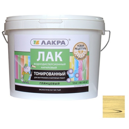 Лак акриловый тонированный Лакра с УФ-фильтром бесцветный 0,9 кг фото 3