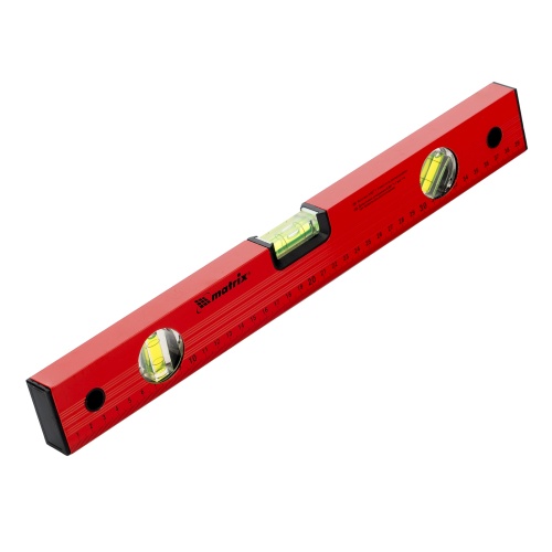 Уровень алюминиевый, 400 мм, 3 глазка, красный, линейка Matrix Уровень алюминиевый, 400 мм, 3 глазка, красный, линейка Matrix