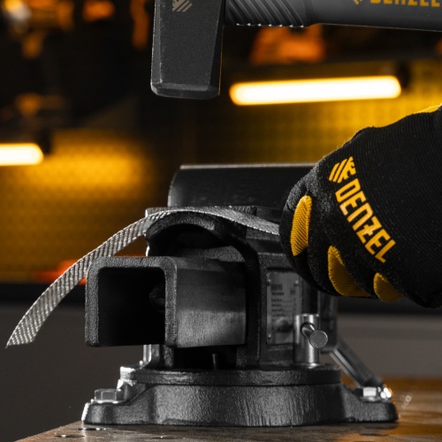 Тиски слесарные BVH-100, 100 мм, поворотные, стальная направляющая, с наковальней //Denzel фото 39