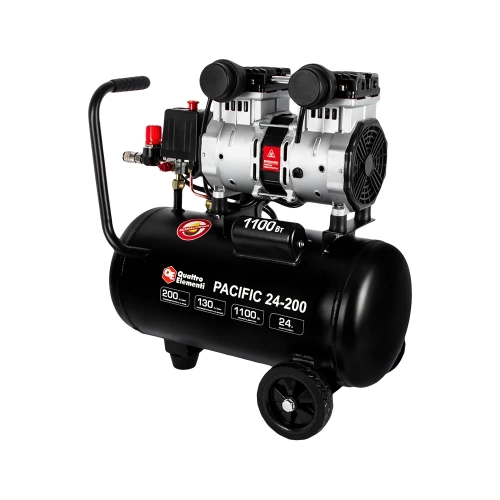 Безмасляный поршневой компрессор QUATTRO ELEMENTI PACIFIC 24-200 200 л/мин, 24л, 1,2 л.с, 8 бар 915-335 фото 8