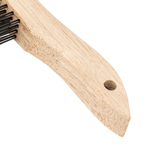 Щетка зачистная четырехрядная, закаленная прямая проволока с деревянной ручкой Сибртех фото 4