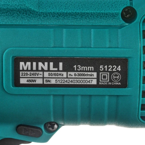 Дрель MINLI 13 мм, 450 Вт 51224 фото 9 Дрель MINLI 13 мм, 450 Вт 51224 фото 9