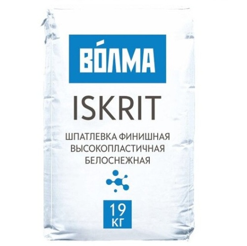 Шпатлевка финишная полимерная Волма Iskrit белая 19 кг