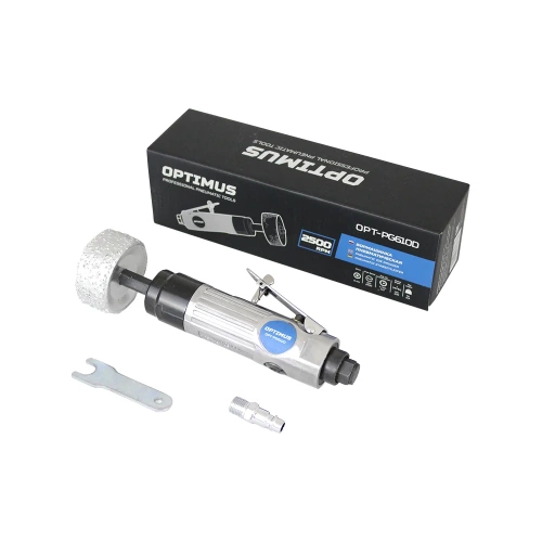 Пневматическая бормашинка для зачистки шин Optimus 2500 об/ мин, в комплекте с камнем OPT-PG610D фото 10