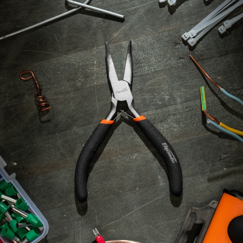 Длинногубцы изогнутые Mini, 130 мм, никелированные, авторазжим Sparta фото 11