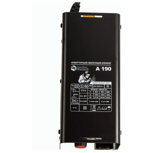 Инверторный аппарат электродной сварки QUATTRO ELEMENTI A 190 248-528 фото 6 Инверторный аппарат электродной сварки QUATTRO ELEMENTI A 190 248-528 фото 6