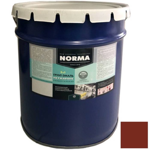 Грунт-эмаль 3 в 1 Novocolor красно-коричневый матовый 20 кг
