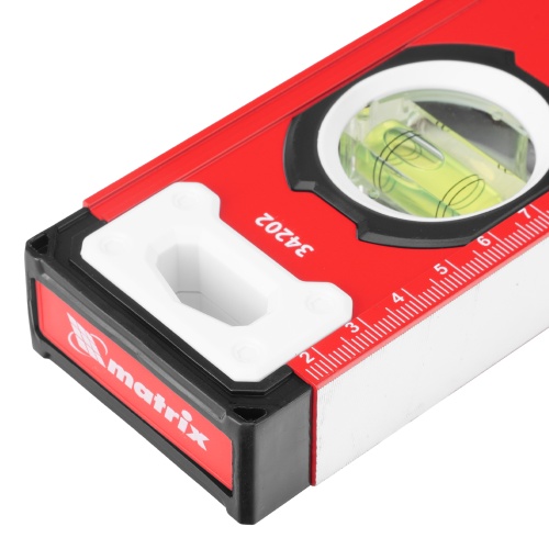 Уровень алюминиевый, фрезерованный, 3 глазка, рукоятки, 800 мм Matrix фото 5