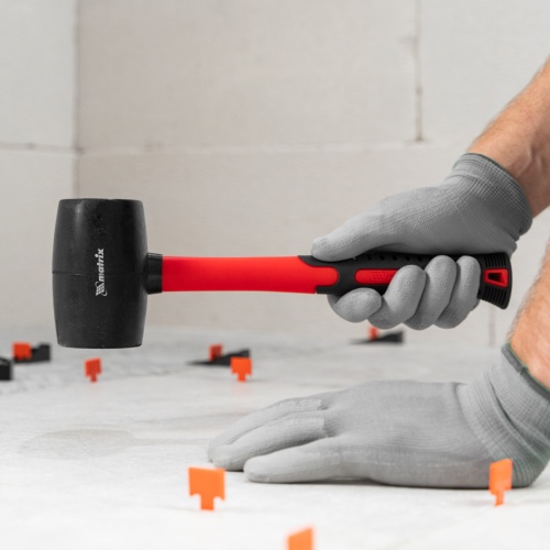 Киянка резиновая, 450 г, черная резина, фибергласовая рукоятка Matrix фото 8