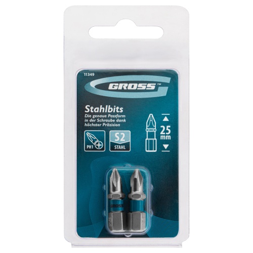Бита РН1 х 25, сталь S2, 2 шт. Gross фото 4